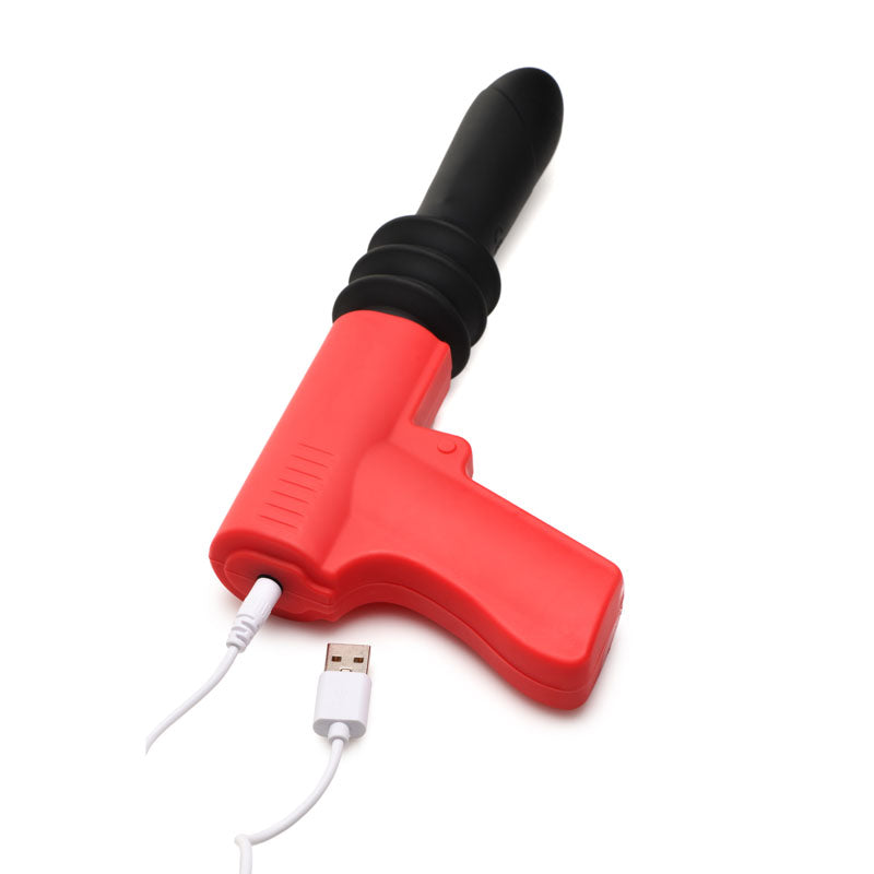 Master Series Pistol Pounder Thrusting Vibrator - /Red Thrusting Vibrator with Gun Handle