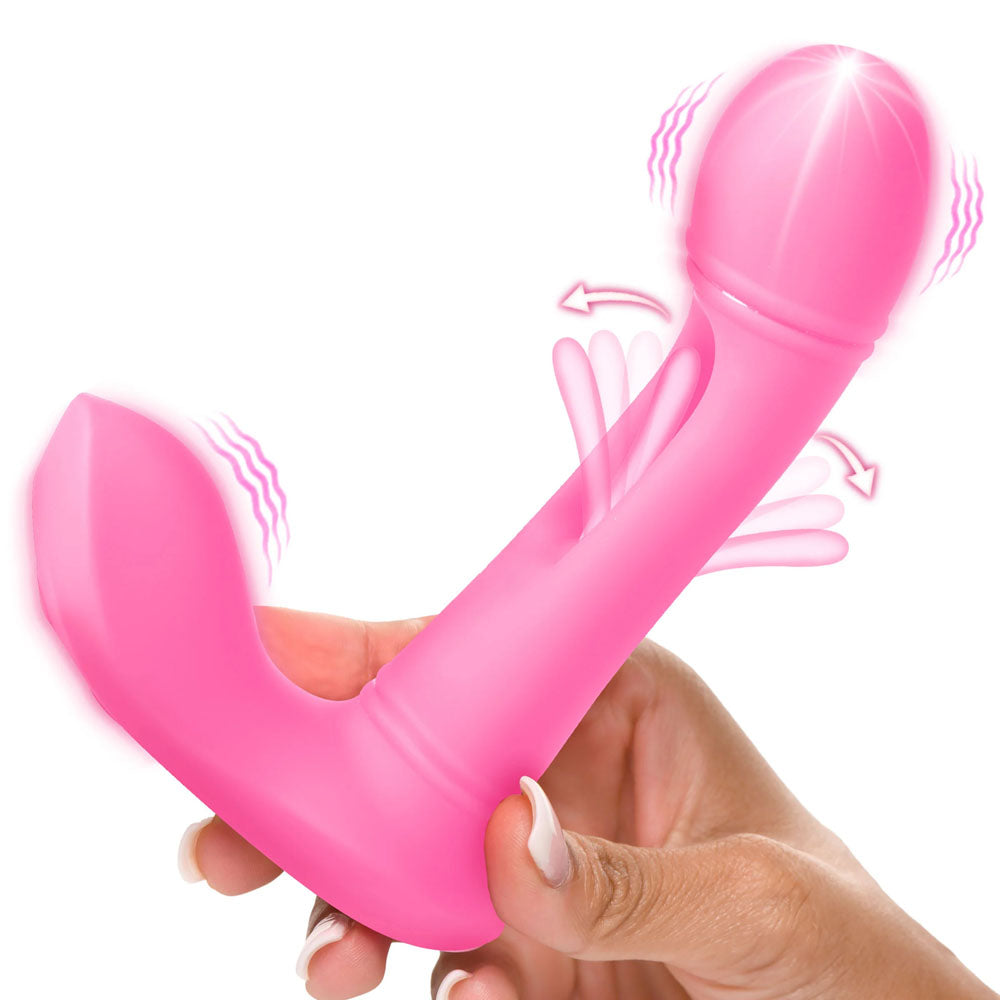 Inmi Flickers G-Flick Flicking G-Spot Vibrator -  15 cm USB Rechargeable Flicking Vibrator with Remote