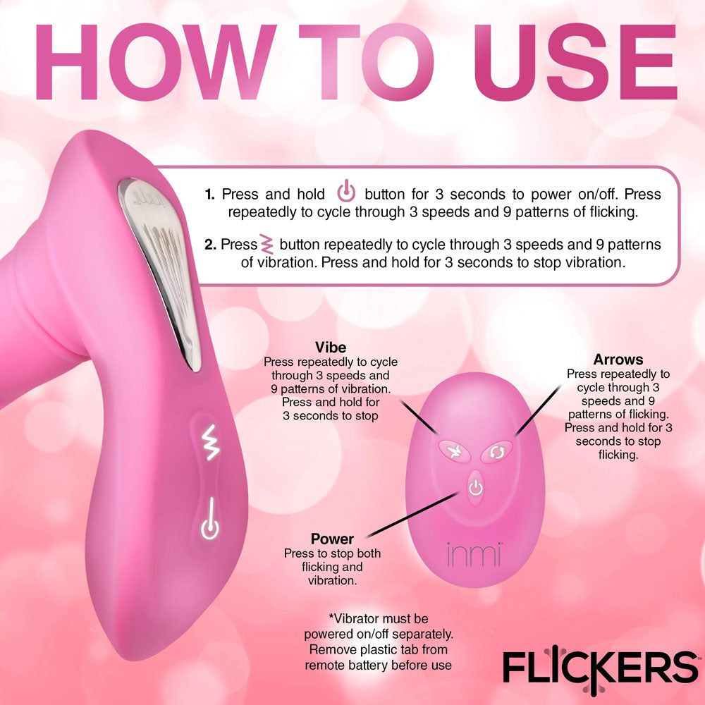 Inmi Flickers G-Flick Flicking G-Spot Vibrator -  15 cm USB Rechargeable Flicking Vibrator with Remote