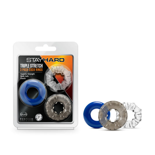 Stay Hard Triple Stretch -  Cock Rings - Set of 3