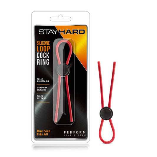 Stay Hard - Silicone Loop Cock Ring -  Adjustable Lasso Cock Ring