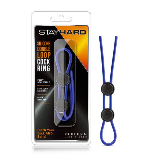 Stay Hard - Silicone Double Loop Cock Ring -  Adjustable Lasso Cock Ring