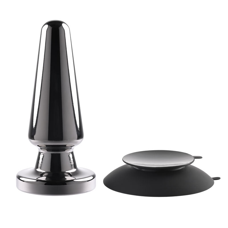 Evolved ADVANCED METAL PLUG - Black  13.8 cm USB Rechargeable Vibrating Butt Plug