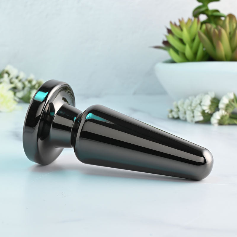 Evolved ADVANCED METAL PLUG - Black  13.8 cm USB Rechargeable Vibrating Butt Plug