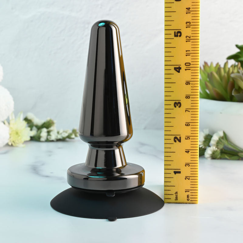 Evolved ADVANCED METAL PLUG - Black  13.8 cm USB Rechargeable Vibrating Butt Plug