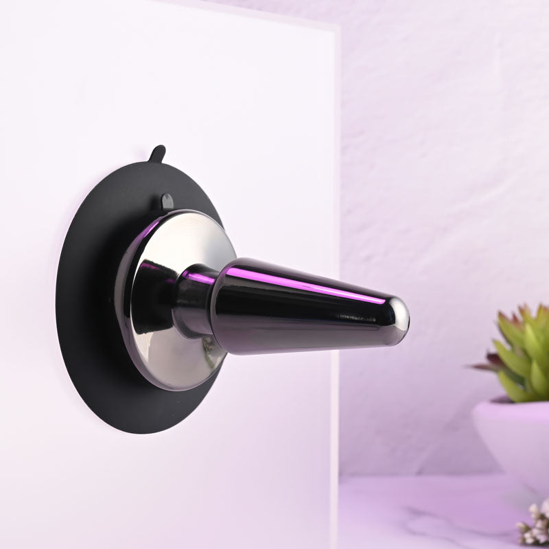 Evolved BEGINNER METAL PLUG - Black  11.2 cm USB Rechargeable Vibrating Butt Plug