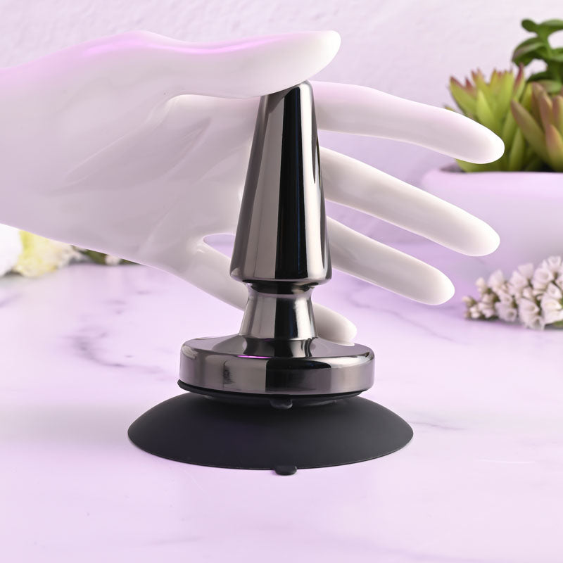 Evolved BEGINNER METAL PLUG - Black  11.2 cm USB Rechargeable Vibrating Butt Plug