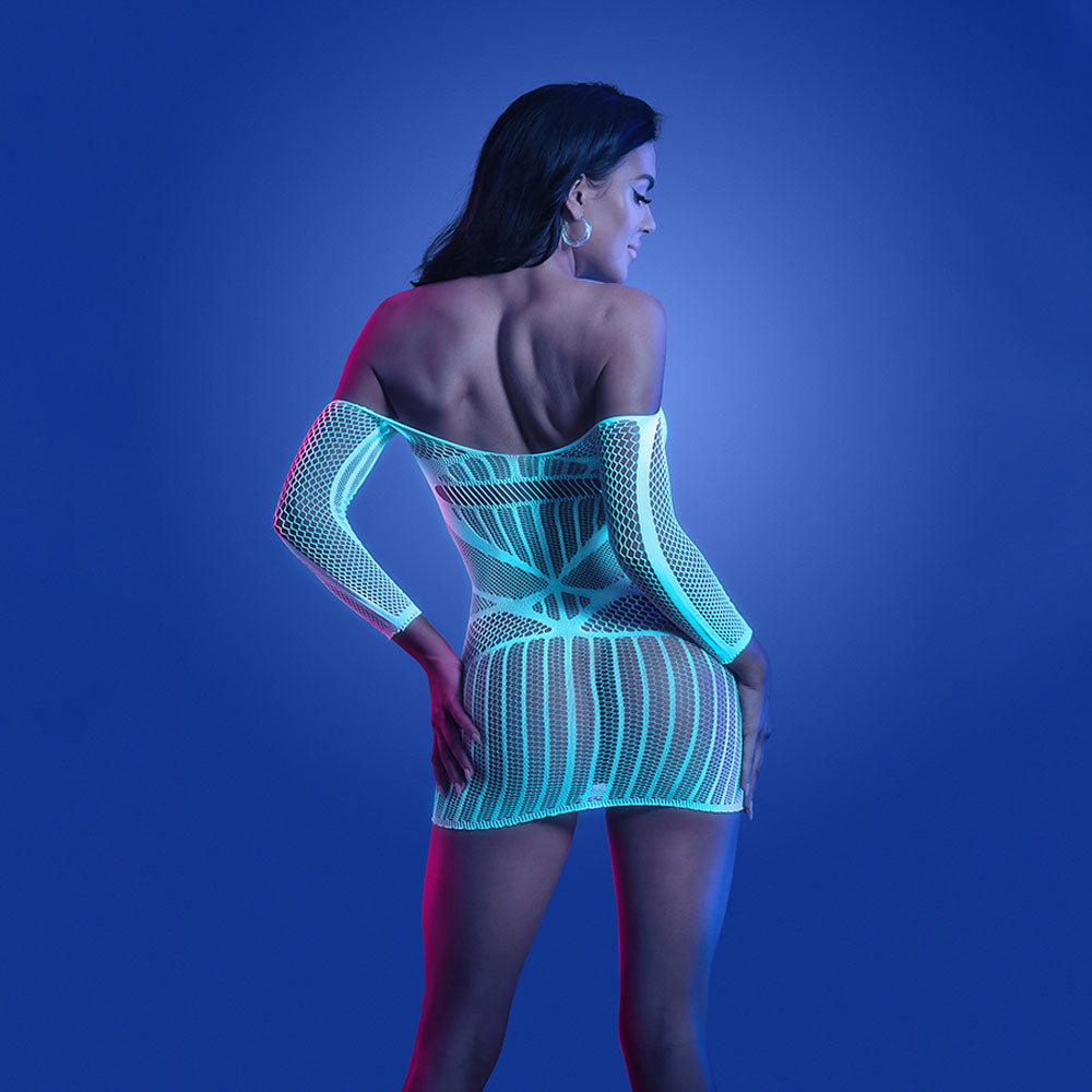 GLOW ASCENSION Long Sleeve Seamless Dress - 1Size - Glow In Dark  - One Size