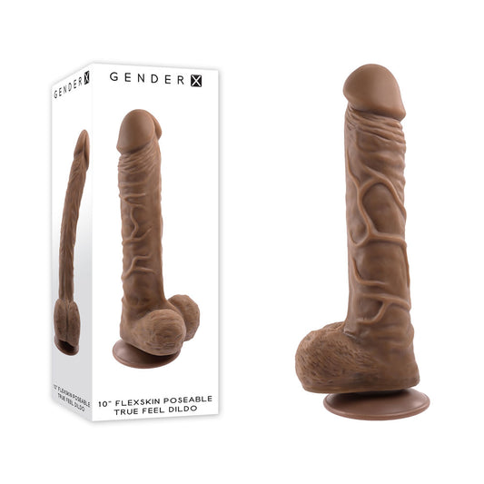 Gender X 10'' FLEXSKIN POSEABLE TRUE FEEL - Dark -  29.2 cm Poseable Dong
