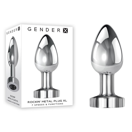 Gender X ROCKIN METAL PLUG XL -  10.5 cm USB Rechargeable Vibrating XL Butt Plug