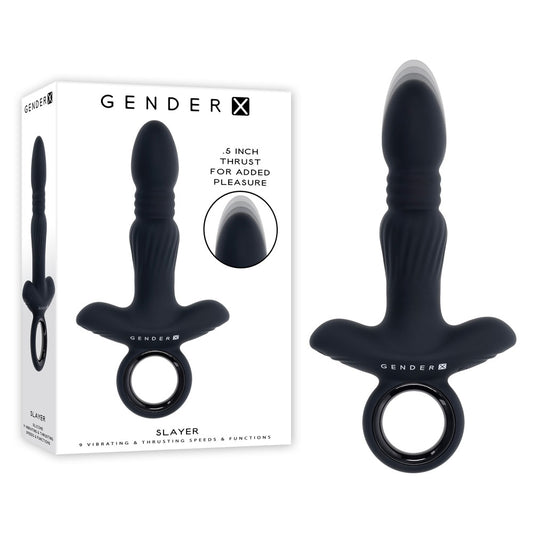 Gender X SLAYER -  20 cm USB Rechargeable Thrusting Vibrating Butt Plug