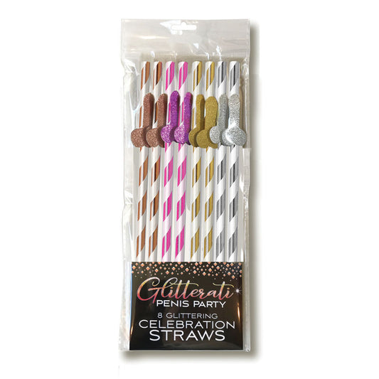 Glitterati - Tall Straws -  Party Straws - 8 Pack