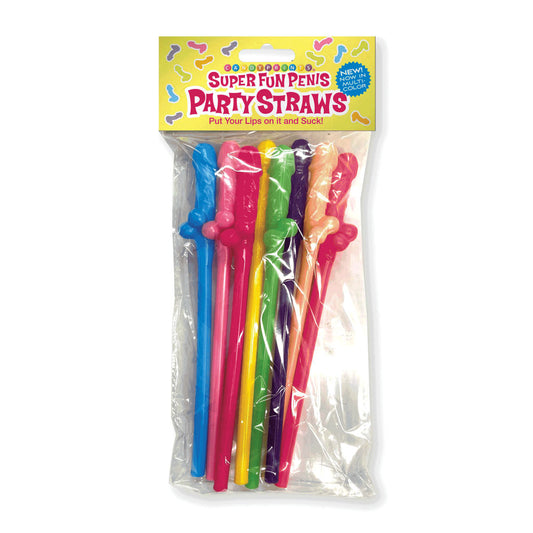 Super Fun Penis Party Straws -  - Multi  Dicky Straws - 8 Pack