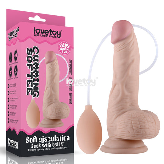 Cumming Softee Soft Ejaculation Cock 8'' with Balls -  20.3 cm Squirting Dong