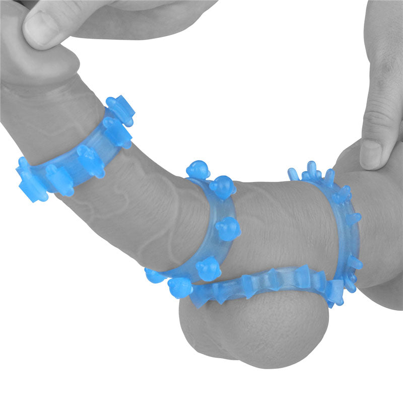 Lumino Play Penis Rings 4 Pack - Glow in the Dark  Cock Rings - Set of 4