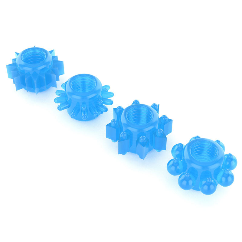 Lumino Play Penis Rings 4 Pack - Glow in the Dark  Cock Rings - Set of 4