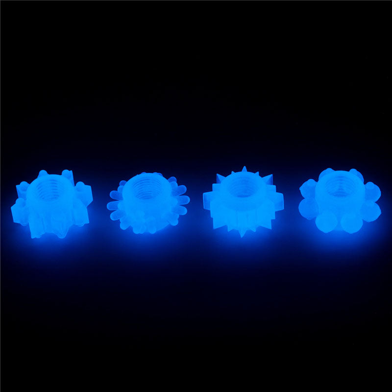 Lumino Play Penis Rings 4 Pack - Glow in the Dark  Cock Rings - Set of 4