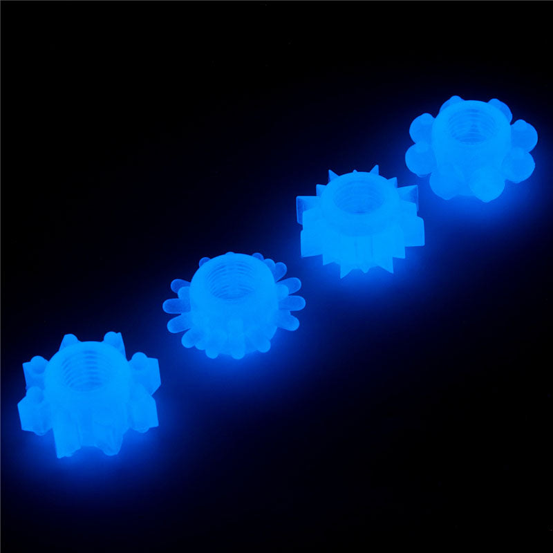 Lumino Play Penis Rings 4 Pack - Glow in the Dark  Cock Rings - Set of 4