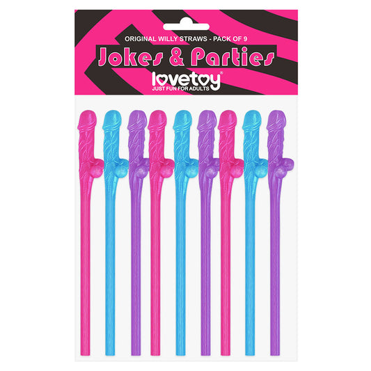 Jokes & Parties Original Willy Straws -  Dicky Straws - Set of 9