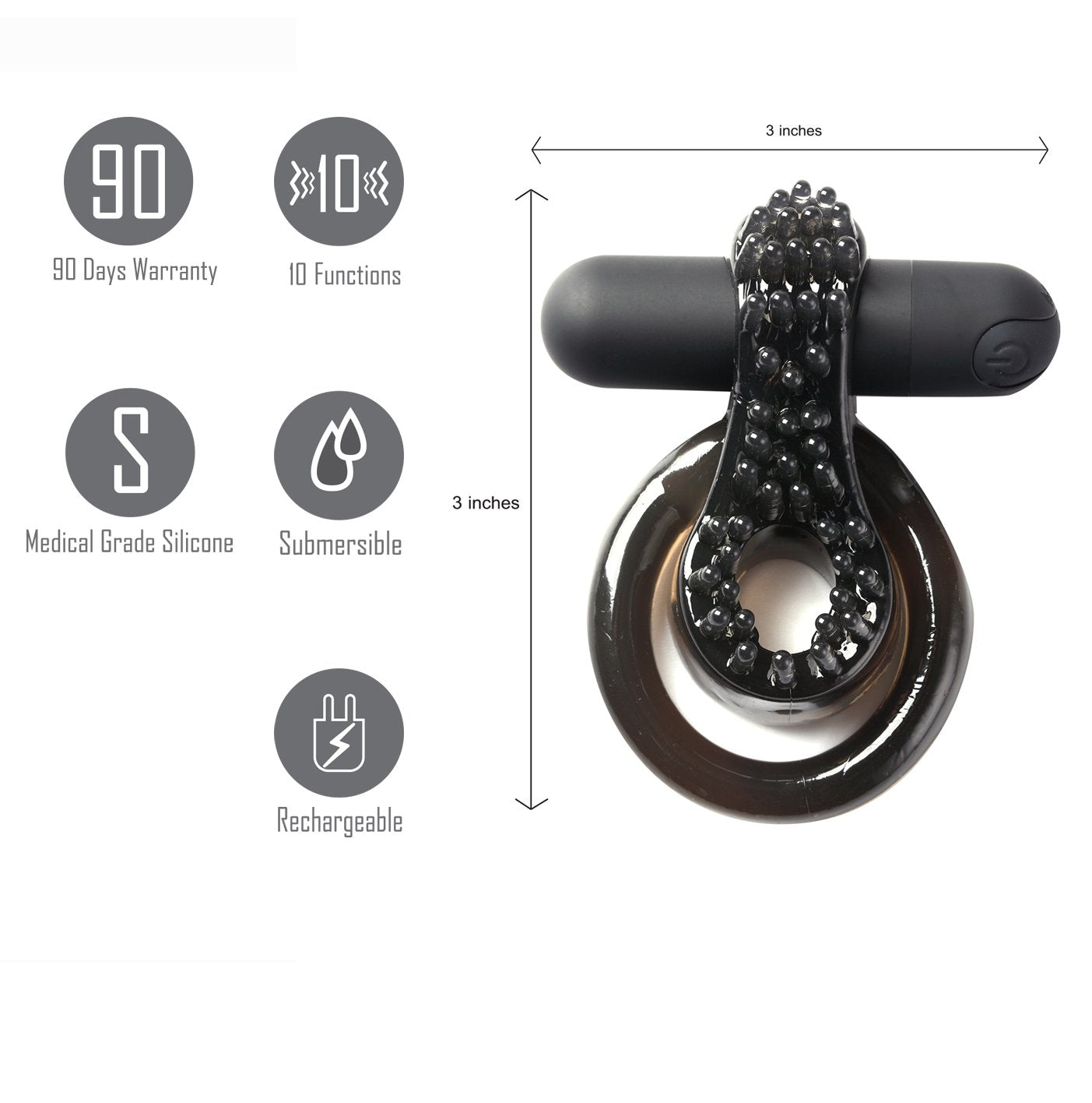 Maia Jagger -  USB Rechargeable Vibrating Cock & Ball Ring