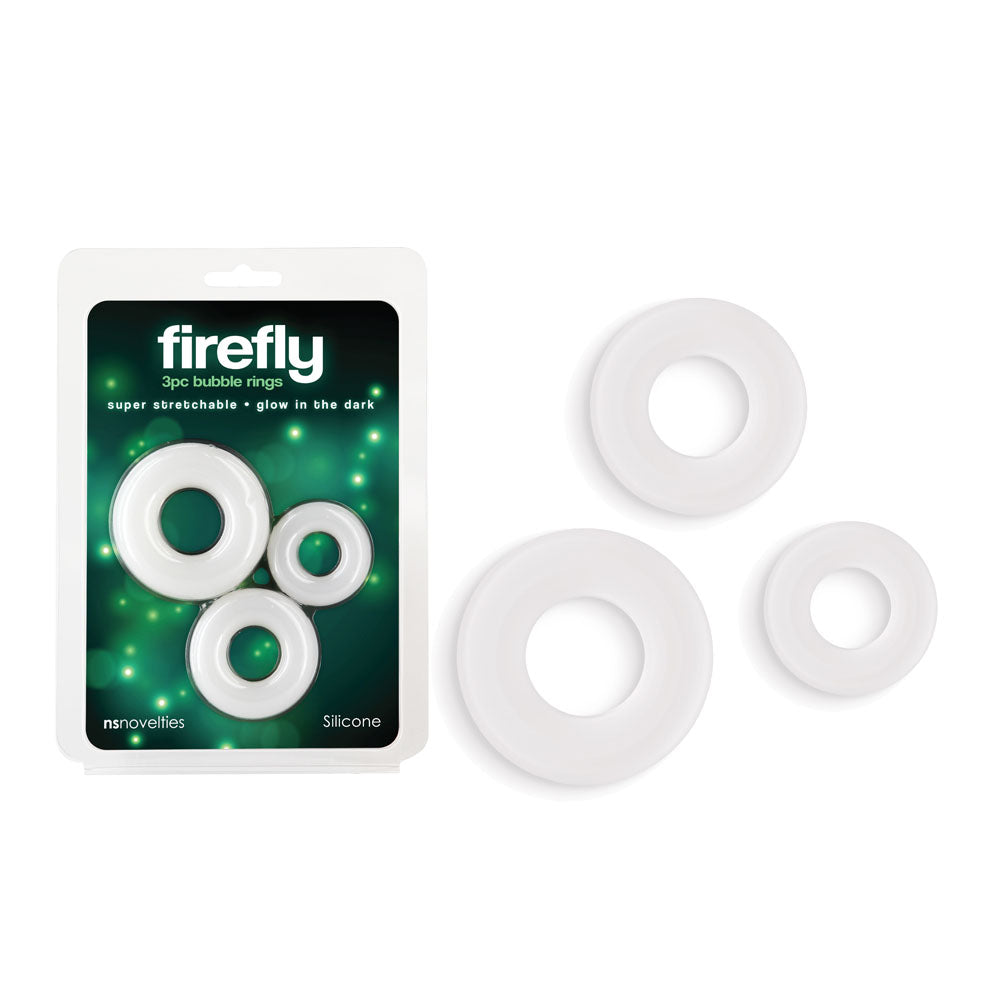 Firefly - 3pc Bubble Rings -  - Glow in Dark Cock Rings - Set of 3 Sizes