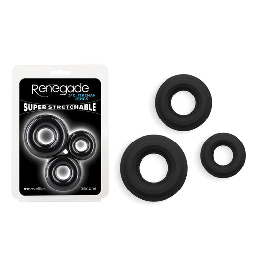 Renegade 3pc Fireman Rings -  -  Cock Rings - Set of 3 Sizes