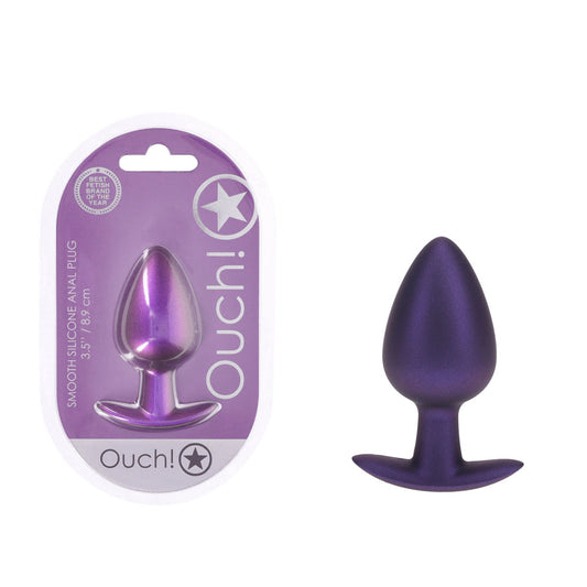 OUCH! Anal Plug - Large - Metallic  - Metallic  8.9 cm Large Butt Plug