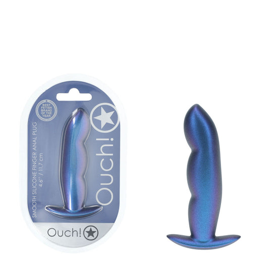 OUCH! Finger Anal Plug - Metallic  - Metallic  11.7 cm Butt Plug