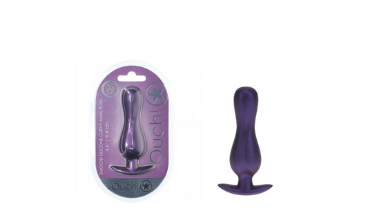 OUCH! Curvy Anal Plug - Metallic  - Metallic  11.7 cm Butt Plug