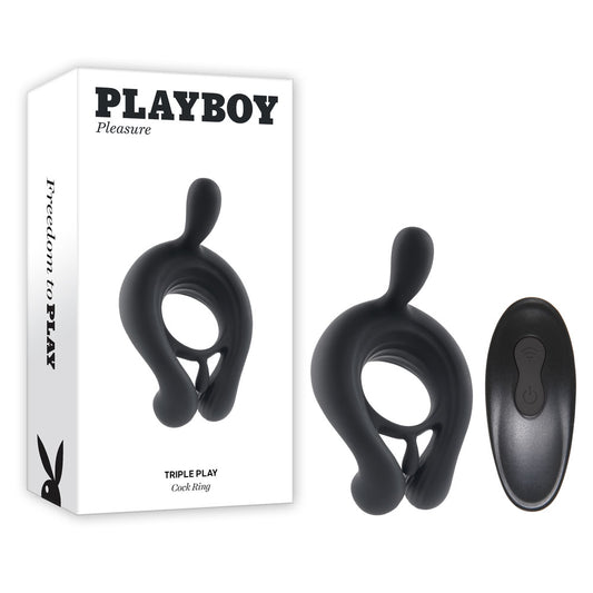 Playboy Pleasure TRIPLE PLAY -  USB Rechargeable Cock Ring with Wireless Remote