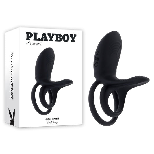 Playboy Pleasure JUST RIGHT -  USB Rechargeable Vibrating Cock & Balls Rings