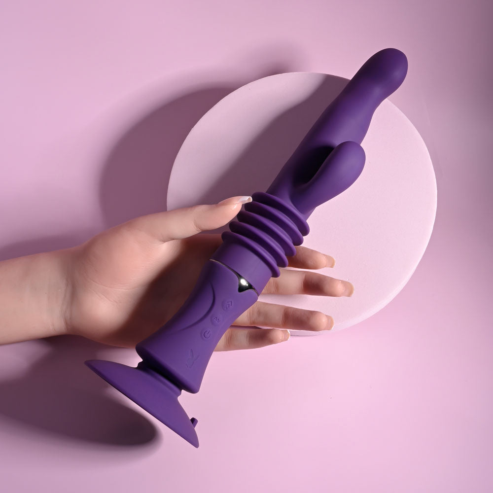 Playboy Pleasure HOPPY ENDING -  29.2 cm USB Rechargeable Thrusting Rabbit Vibrator