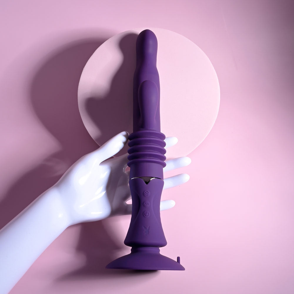 Playboy Pleasure HOPPY ENDING -  29.2 cm USB Rechargeable Thrusting Rabbit Vibrator