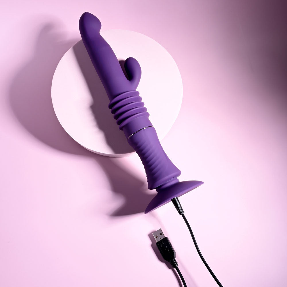 Playboy Pleasure HOPPY ENDING -  29.2 cm USB Rechargeable Thrusting Rabbit Vibrator