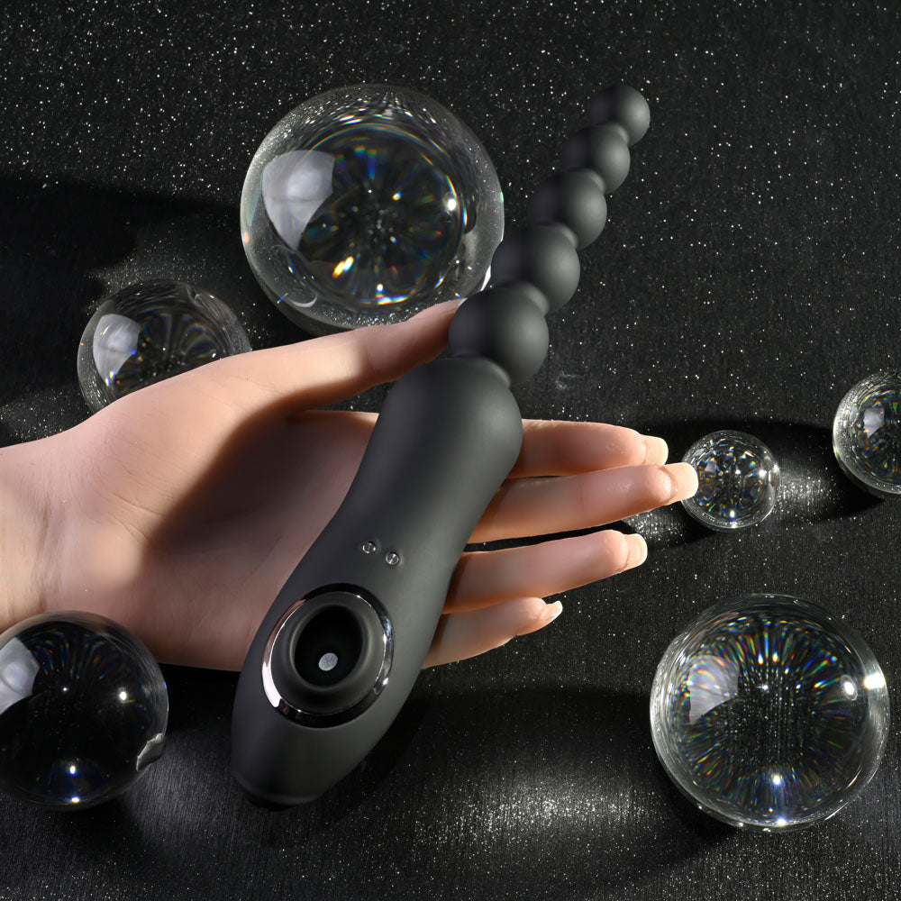 Playboy Pleasure LET IT BEAD -  23.1 cm USB Rechargeable Vibrating Anal Beads with Clitoral Suction
