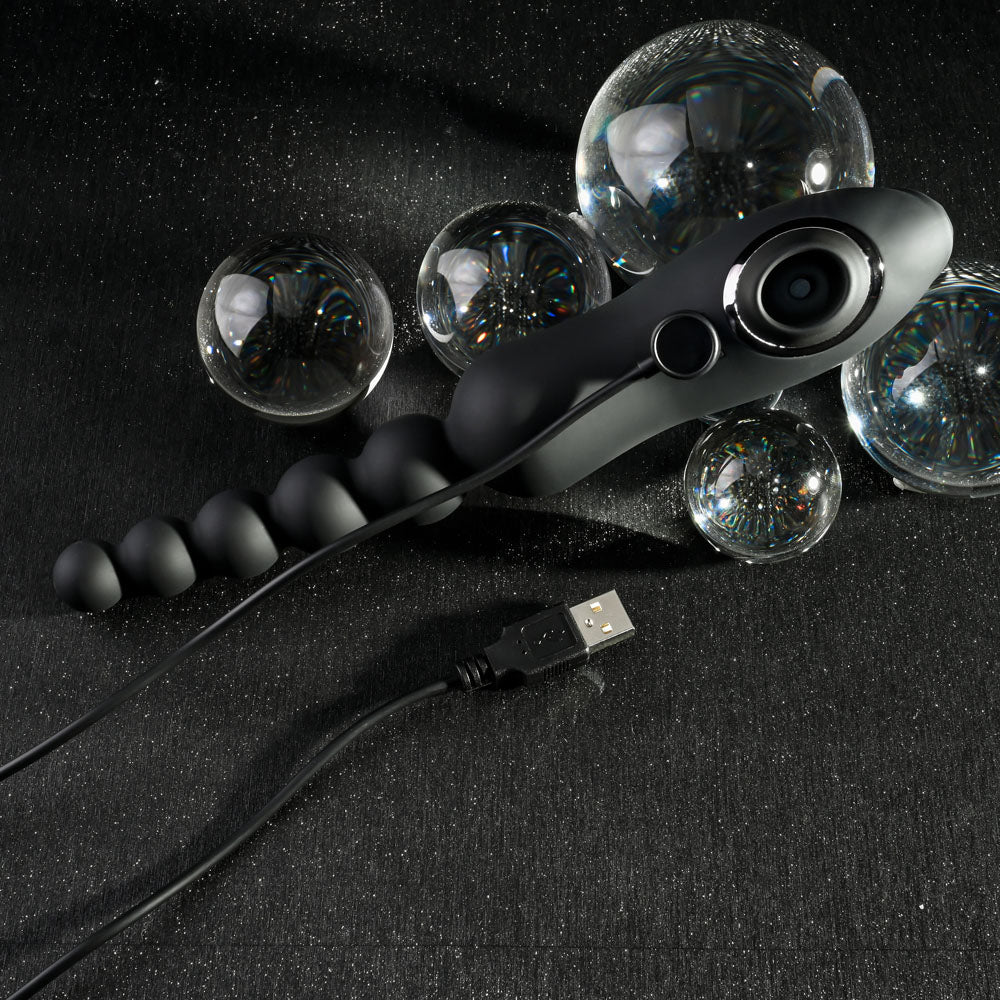 Playboy Pleasure LET IT BEAD -  23.1 cm USB Rechargeable Vibrating Anal Beads with Clitoral Suction