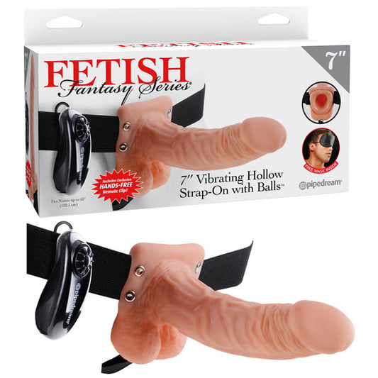Fetish Fantasy Series 7'' Vibrating Hollow Strap-on With Balls -  17.8 cm (7'') Vibrating Hollow Strap-On