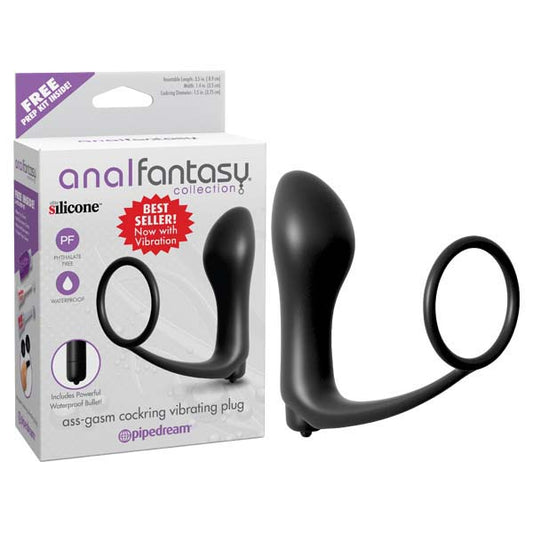 Anal Fantasy Collection Ass-gasm Cockring Plug -  Vibrating Butt Plug with Cock Ring