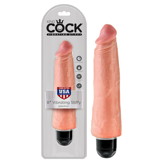 King Cock 8'' Vibrating Stiffy -  20.3 cm Vibrating Dong