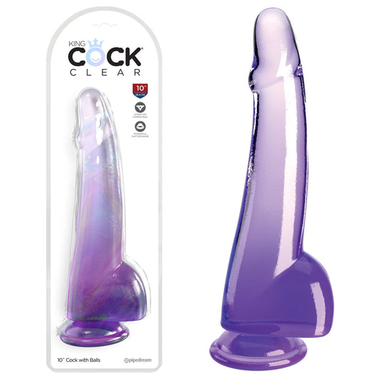 King Cock Clear 10'' Cock with Balls -  -  25 cm Dong