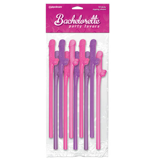 Bachelorette Party Favors - Dicky Sipping Straws -  Straws - Set of 10