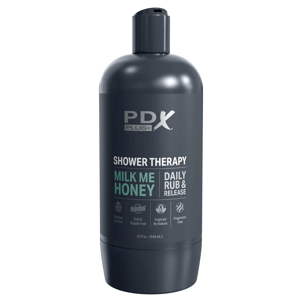 PDX Plus Shower Therapy - Milk Me Honey -  -  Discreet Vagina Stroker with Suction Base