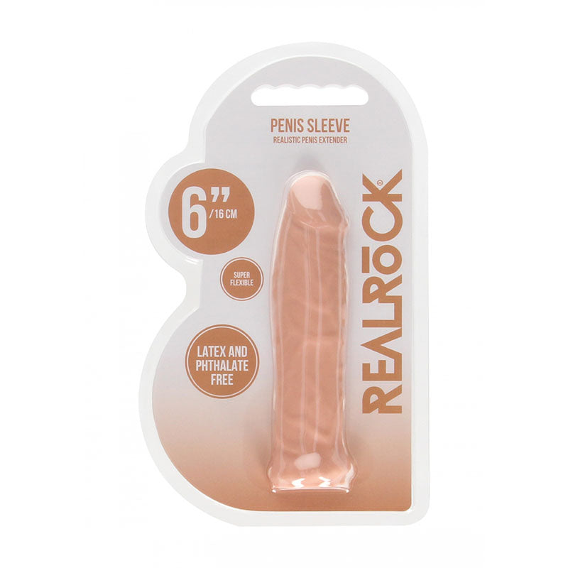 REALROCK 6'' Realistic Penis Sleeve -  15.2 cm Penis Extension Sleeve