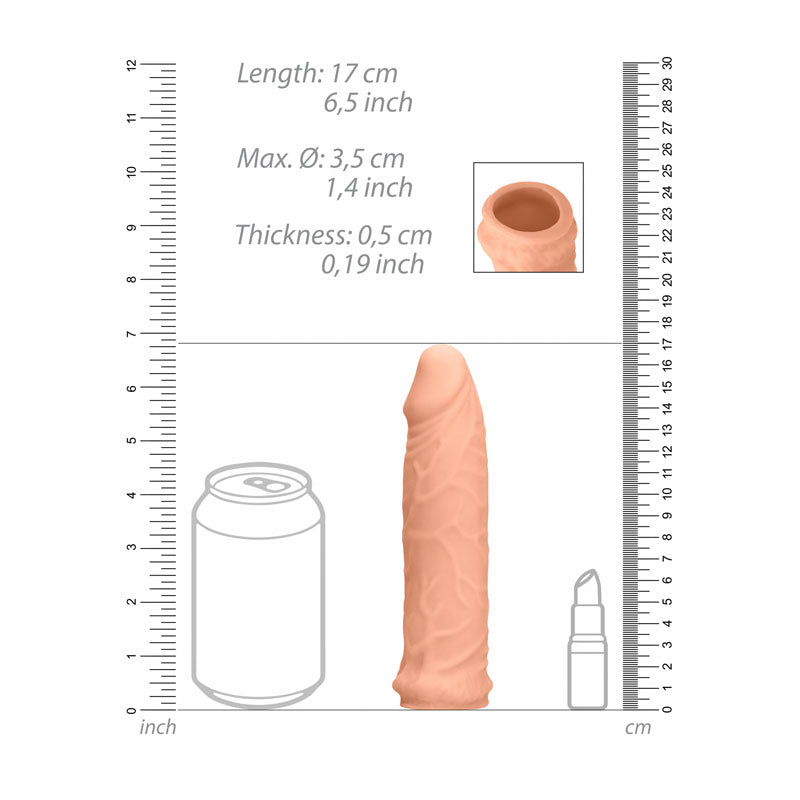 REALROCK 6'' Realistic Penis Sleeve -  15.2 cm Penis Extension Sleeve