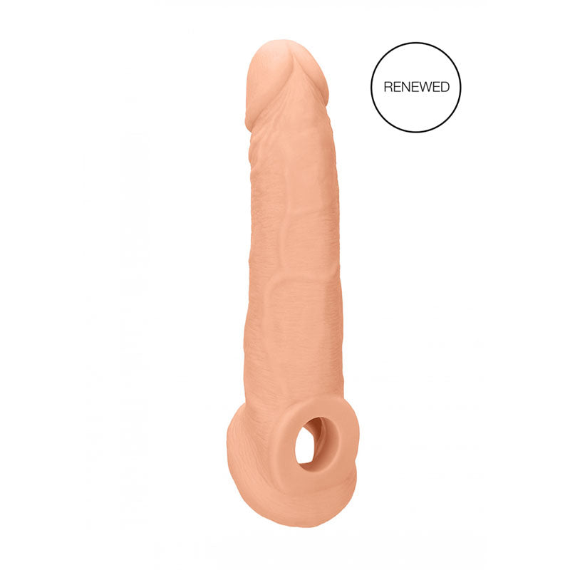 REALROCK 9'' Realistic Penis Extender with Rings -  22.9 cm Penis Extension Sleeve