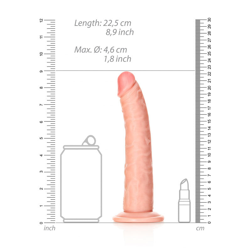 REALROCK Realistic Slim Dildo with Suction Cup - 20.5cm -  20.5 cm (8'') Dong