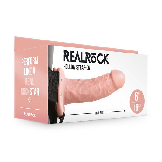 REALROCK Hollow Strapon - 15.5 cm  -  15.5 cm Hollow Strap-On