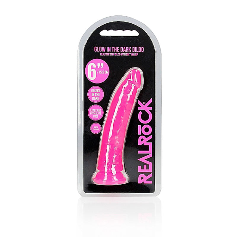 REALROCK 15.5 cm Slim Glow in the Dark Neon -  - Glow in Dark  15.5 cm (6'') Dong