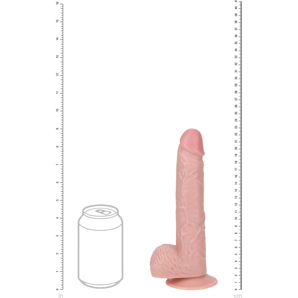 REALROCK 23cm Vibrating Cock + Balls -  -  22.9 cm (9'') USB Rechargeable Vibrating Dong