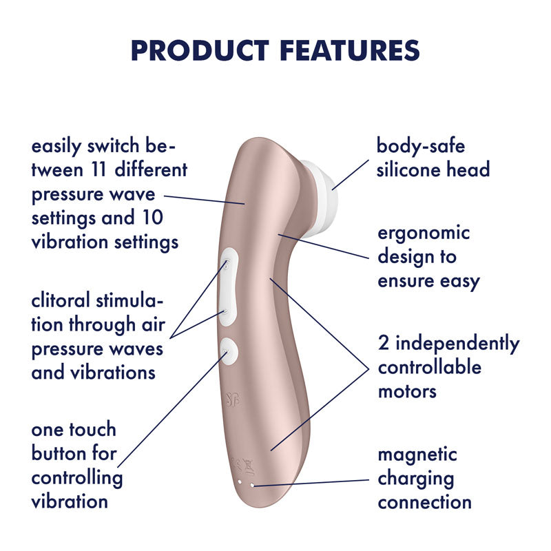 Satisfyer Pro 2+  -  Touch-Free USB-Rechargeable Clitoral Stimulator with Vibration